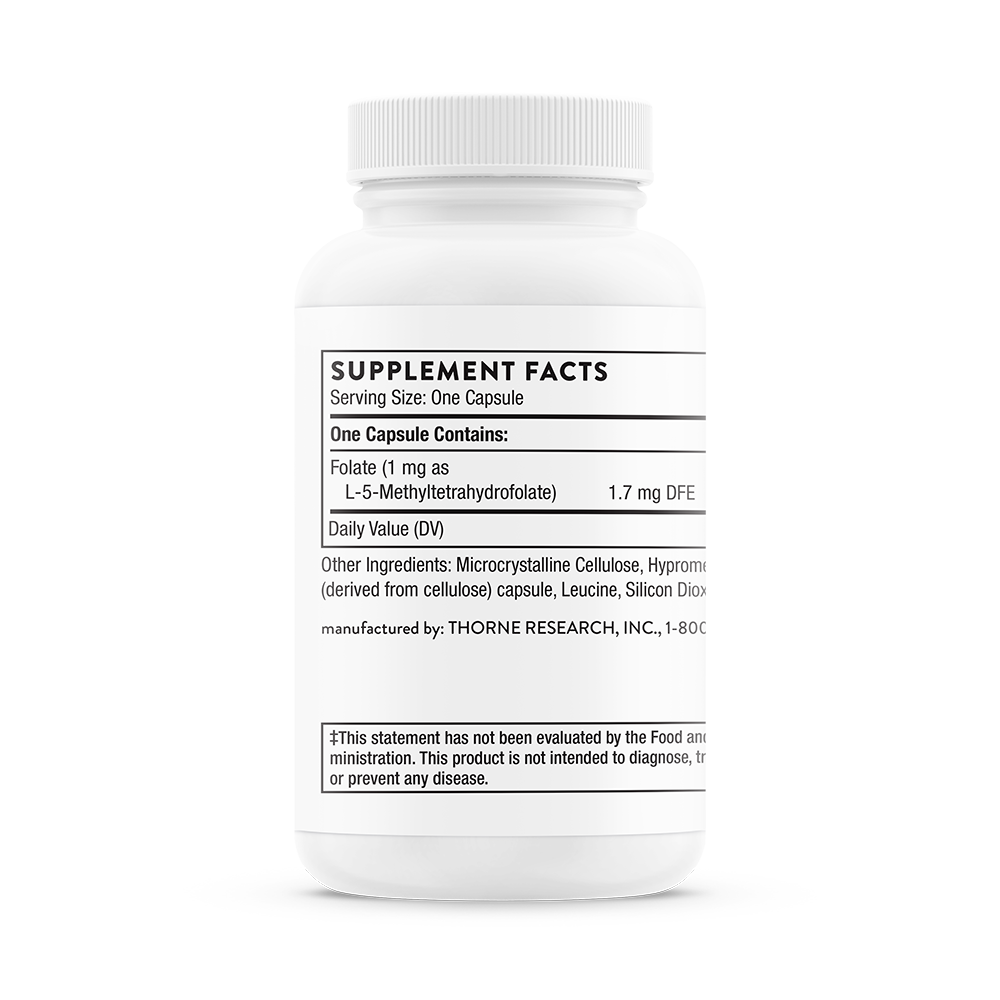Thorne 5-MTHF (L-5-Methyltetrahydrofolate) – back view