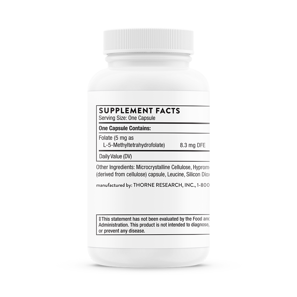 Thorne 5-MTHF (L-5-Methyltetrahydrofolate) – back view