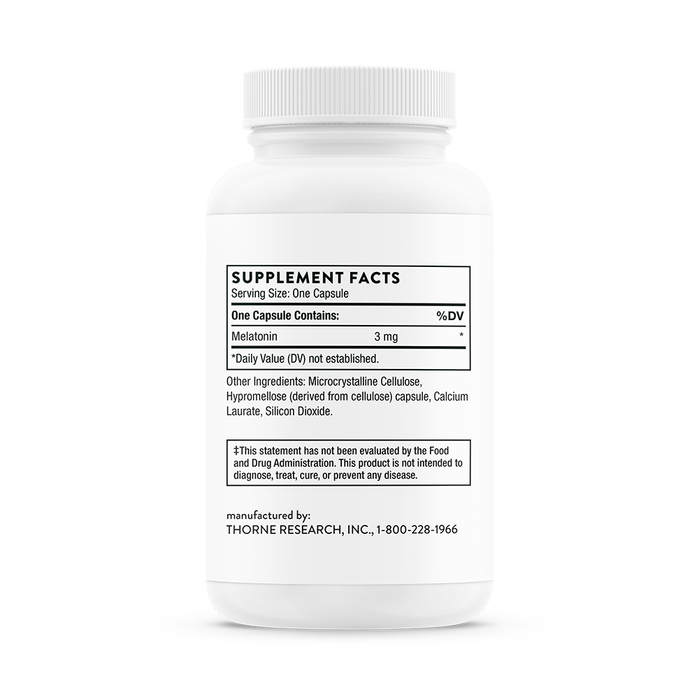 Thorne Melatonin (Melaton-3 & Melaton-5) – back view
