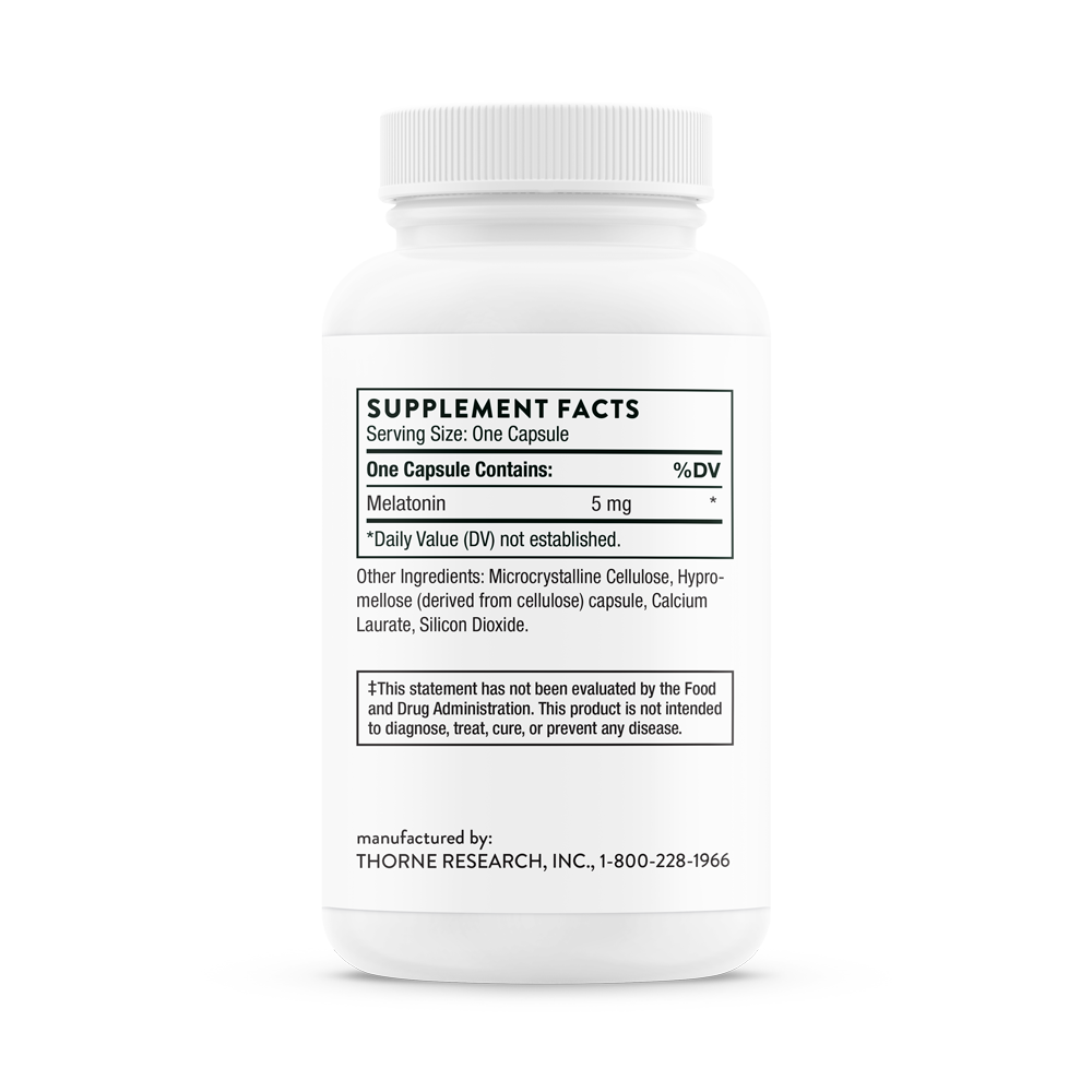 Thorne Melatonin (Melaton-3 & Melaton-5) – back view