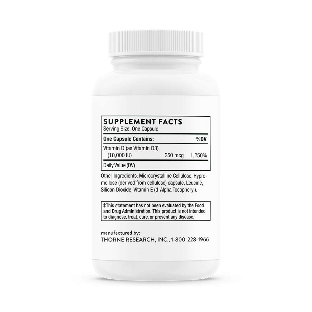 Thorne Vitamin D – back view